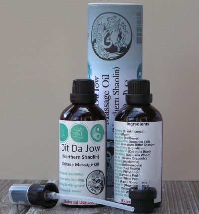 Dit Da Jow Massage Oil (Northern Shaolin) in New Glass Bottles